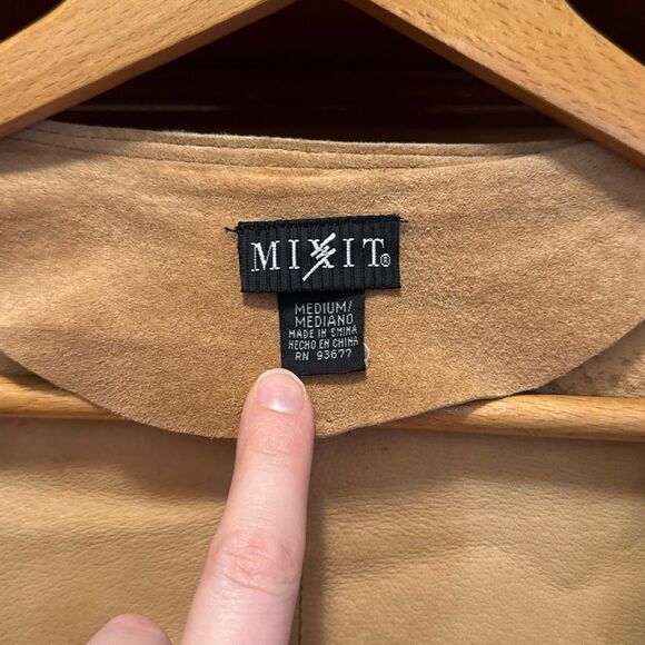 Mixit Tan Suede Fringe Jacket Women’s Medium Boho Western Country - Picture 2 of 7